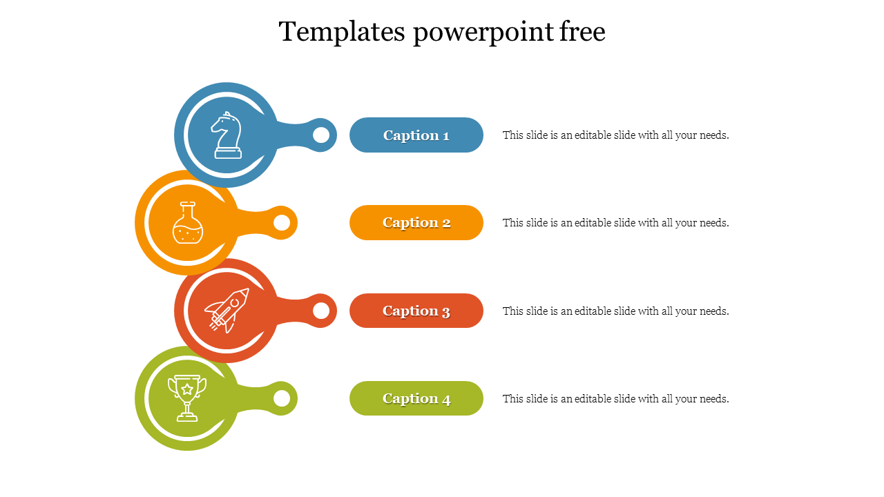 Innovative Template Design Ideas with Four Nodes Slides